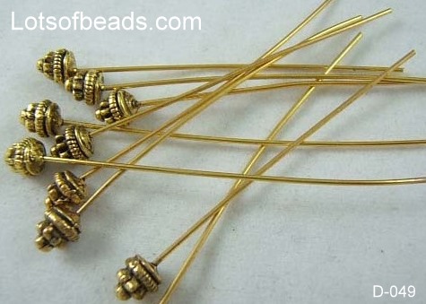 Bali Style gold head pins